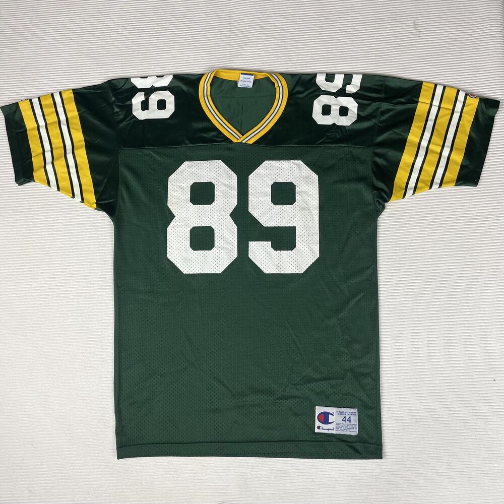 Vintage Green Bay Packers Jersey Mens 44 Green NFL Mark Chmura 89 Champion 90s